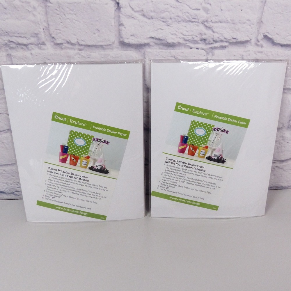 Cricut Printable Sticker Paper White 8.5x11 12 Sheets 2 Pack Bundle Crafting